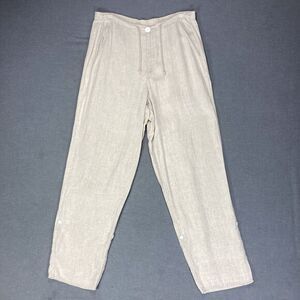 Flax Linen Pants‎ Womens S Beige Lagenlook Classic Breathable Minimalist Casual